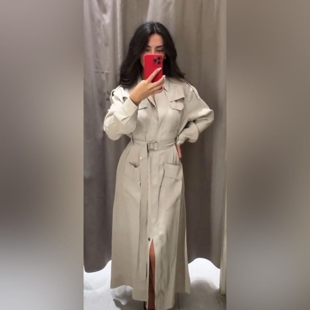 Zara Classic Beige trench dress, M